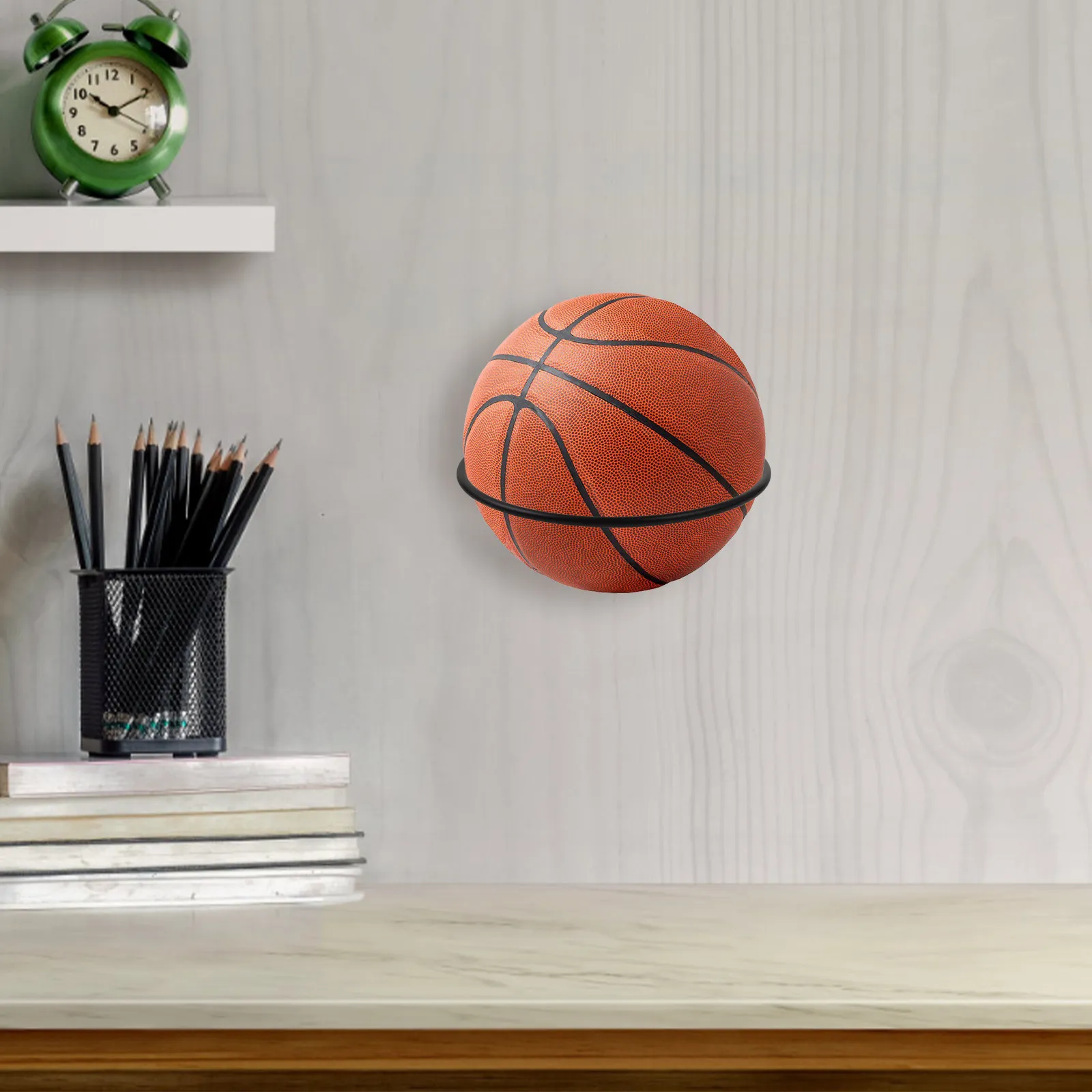 Wall Mounted Ball Rack Organizer for Basketball Football Smooth Polished Iron Strong Welded Display Holder