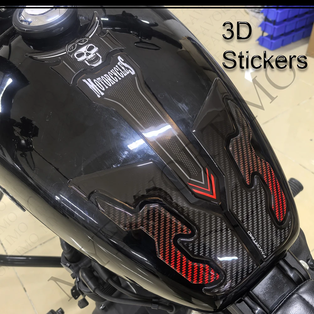 Motorcycle For Street Bob 107 114 117 Tank Pad TankPad Cap Grips Gas Fuel Knee Decals Protection Stickers 2026