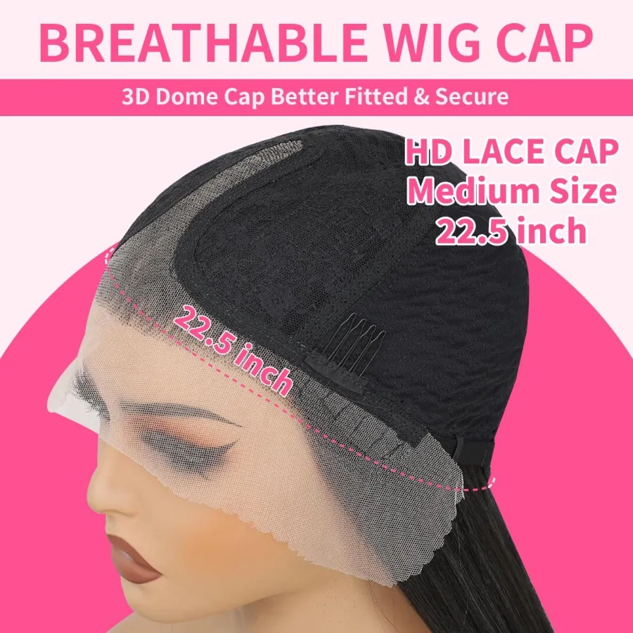 باروكة أمامية من الدانتيل الصناعي مقاس 13 × 4 × 1 بوصة للمظهر الطبيعي 24 بوصة باروكات أمامية مستقيمة رخيصة الثمن مع خط شعر مسبق النتف مثالي لـ #6