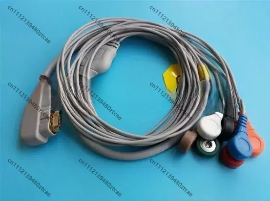 7-Lead Holter ECG Cable, Compatible with DMS300-4A, 24H Dynamic Monitoring, Anti-Interference, Reusable TPU Lead Wire