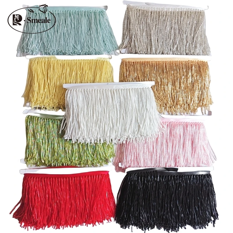 Bead Tube Tassel Dress Accessories, Lace Edge Beads, Wedding Evening Dress Beads, New Design, 1-5Yards per Lot, 10cm Wide,RS4813