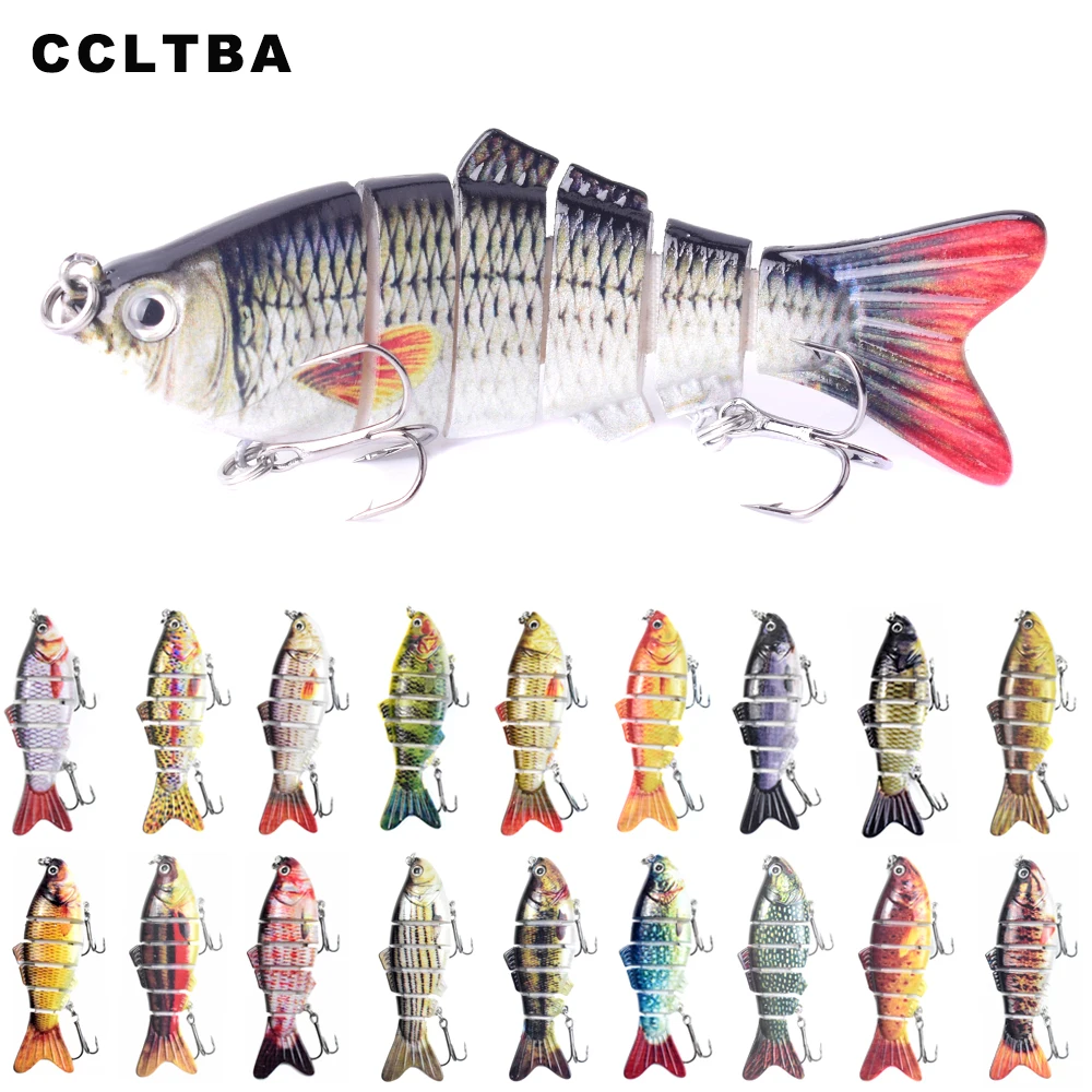 CCLTBA 6 Jointed Swimbait Sinking Wobblers Fishing Lures Crankbait for Pike Hard Artificial Baits Trout Bass Fishing Tackle Lure