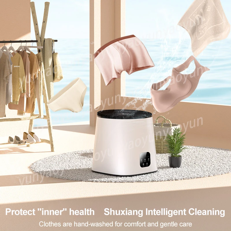 Portable Mini Automatic Washing Machine Small Laundry Washer for Underwear Socks Dormitory Use