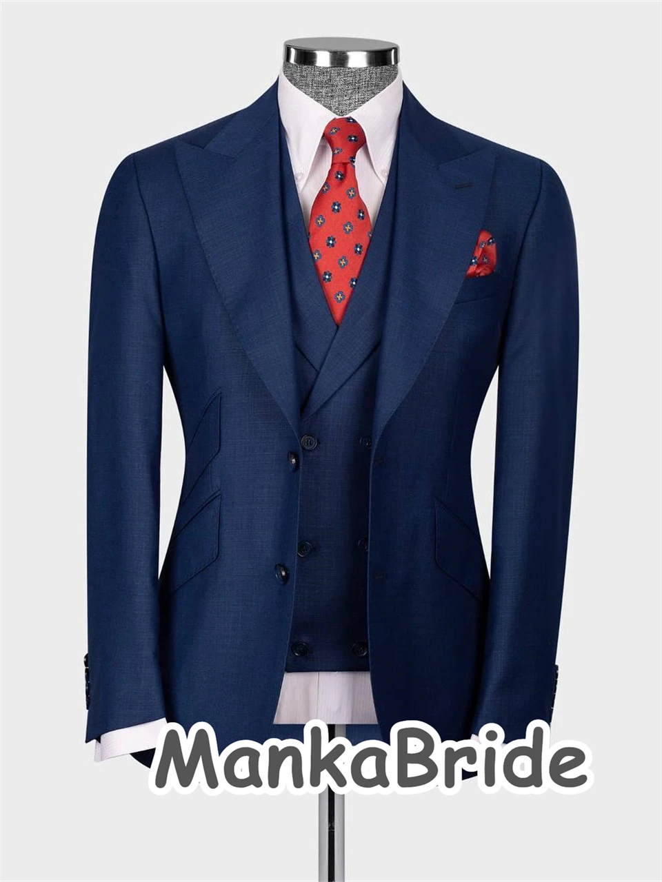 Traje de novio rosa de doble botonadura para hombre, Blazer de 3 piezas, chaleco, pantalones, ropa clásica de negocios, traje hecho a medida para boda, fiesta de graduación, trajes masculinos