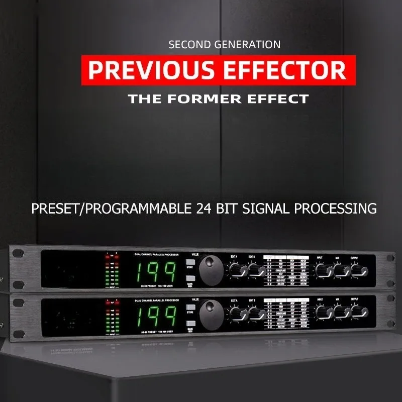 MIC4 MicroVerb4 Digital Multi-Effect Processor 199 DSP Effects Guitar Stage Live Audio Effector