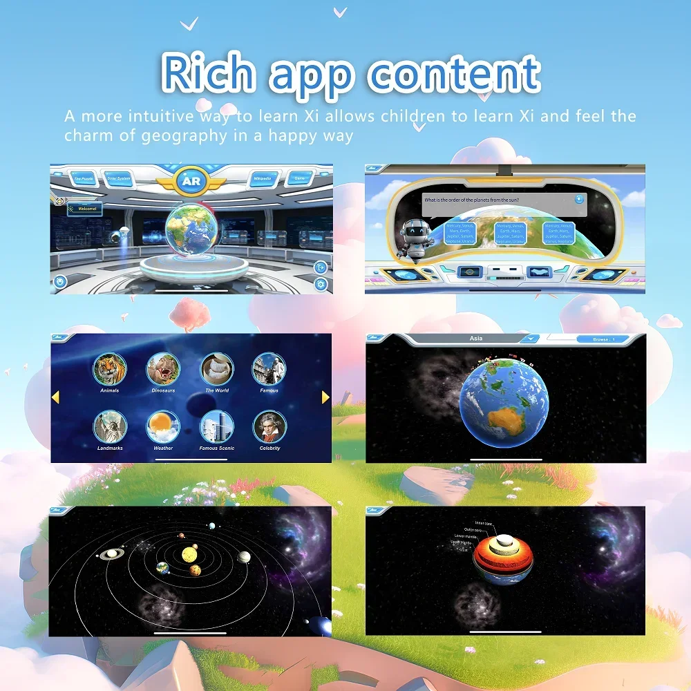 Smart Globe Interactive Kids AR Point Read Educational Geography Toy with Night Light Learning Globe For Kids Interactive Globe