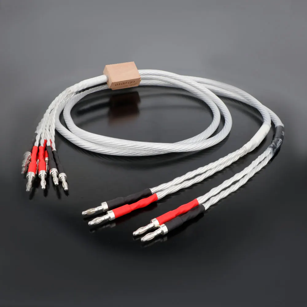 

High Quality Nordost Odin Sliver Plated Speaker Cable Hifi 100% Brand New Biwire 2 Banana To Y Spade Terminal Amplifier