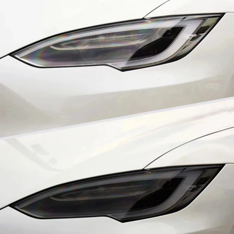 Für Tesla Model S X 2015–2026 Scheinwerfer TPU-Schutzfolie Schwarz Getönte Anpassungsfolie Scheinwerfer TPU-Aufkleber – Detail 5