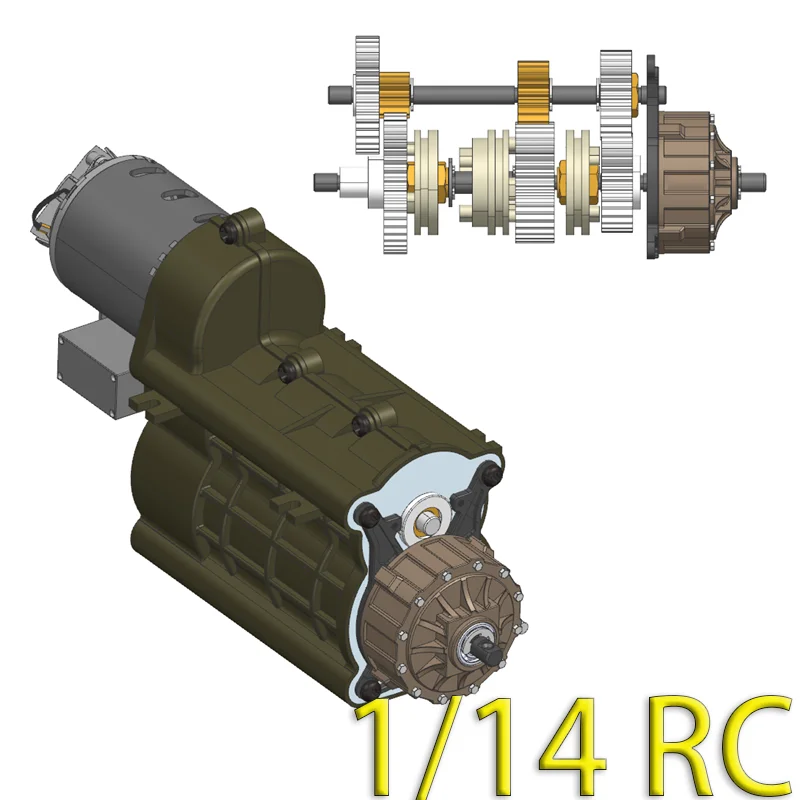 1:14 스케일 금속 감속 헤드 변속기 샤프트 타미야 RC 트럭 SCANIA 770S R620 VOLVO BENZ Arocs MAN TGX 차량용