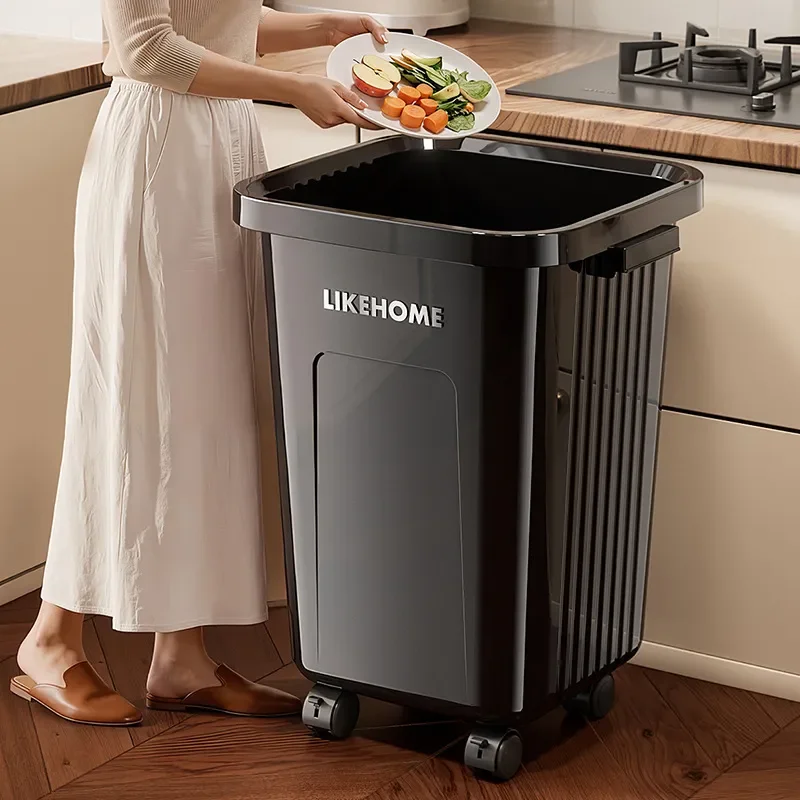 for Kitchen Trash Can Household Large Capacity Living Room Dormitory Toilet Waste Bin Removable High Value Storage Bucket