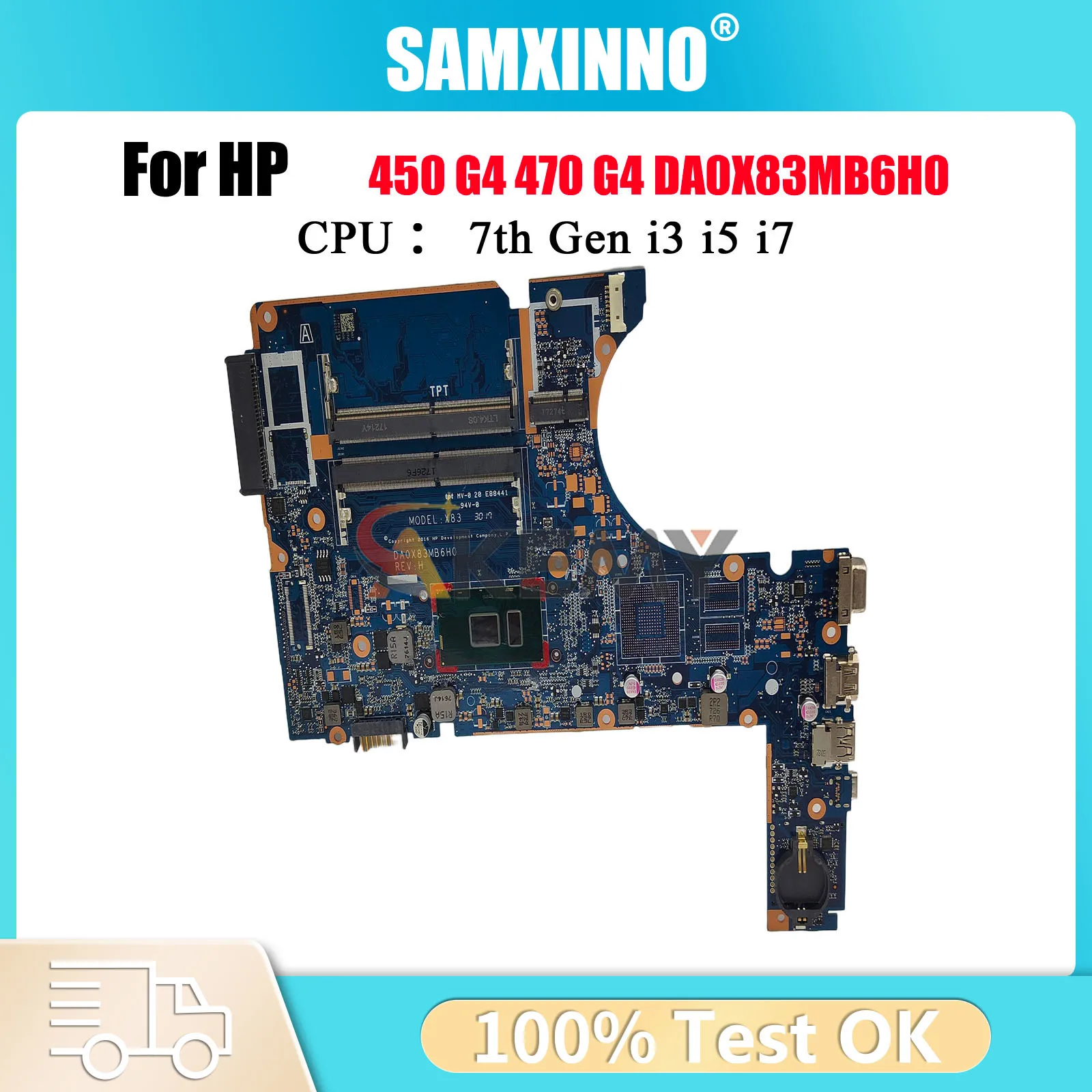 

DA0X83MB6H0 Материнская плата для ноутбука HP ProBook 450 G4 с процессором i3 i5 i7 DDR4 907700-001 907700-601 100% полностью протестирована