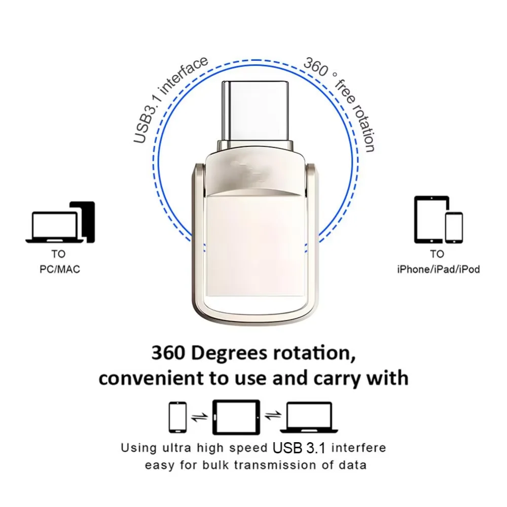 정품 샤오미 USB 플래시 드라이브 3.2 C 타입 펜 드라이브 메모리 스틱, 256GB, 128GB 플래시 디스크, 방수 메모리 스틱 어댑터, 2TB