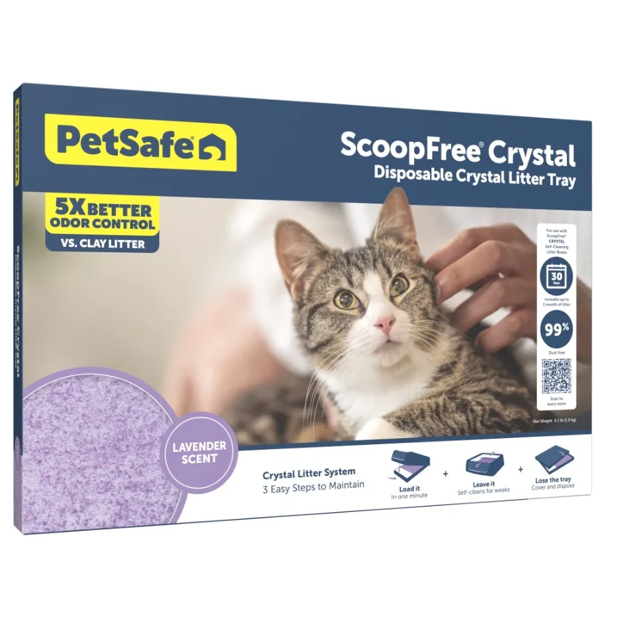 

Сменный наполнитель ScoopFree Crystal с ароматом лаванды для лотка для кошачьего туалета, легкая уборка, с одноразовым лотком, защита от протеканий и низкий уровень пыли