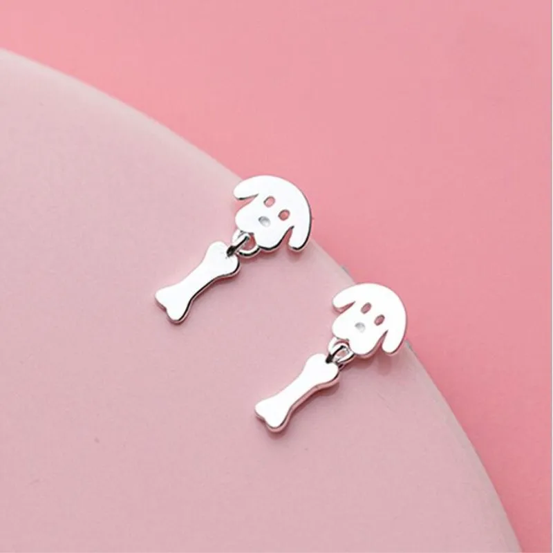 

Uini Tail hot selling new 925 sterling silver cute puppy and bone personalized earrings high-quality girl accessories ED010