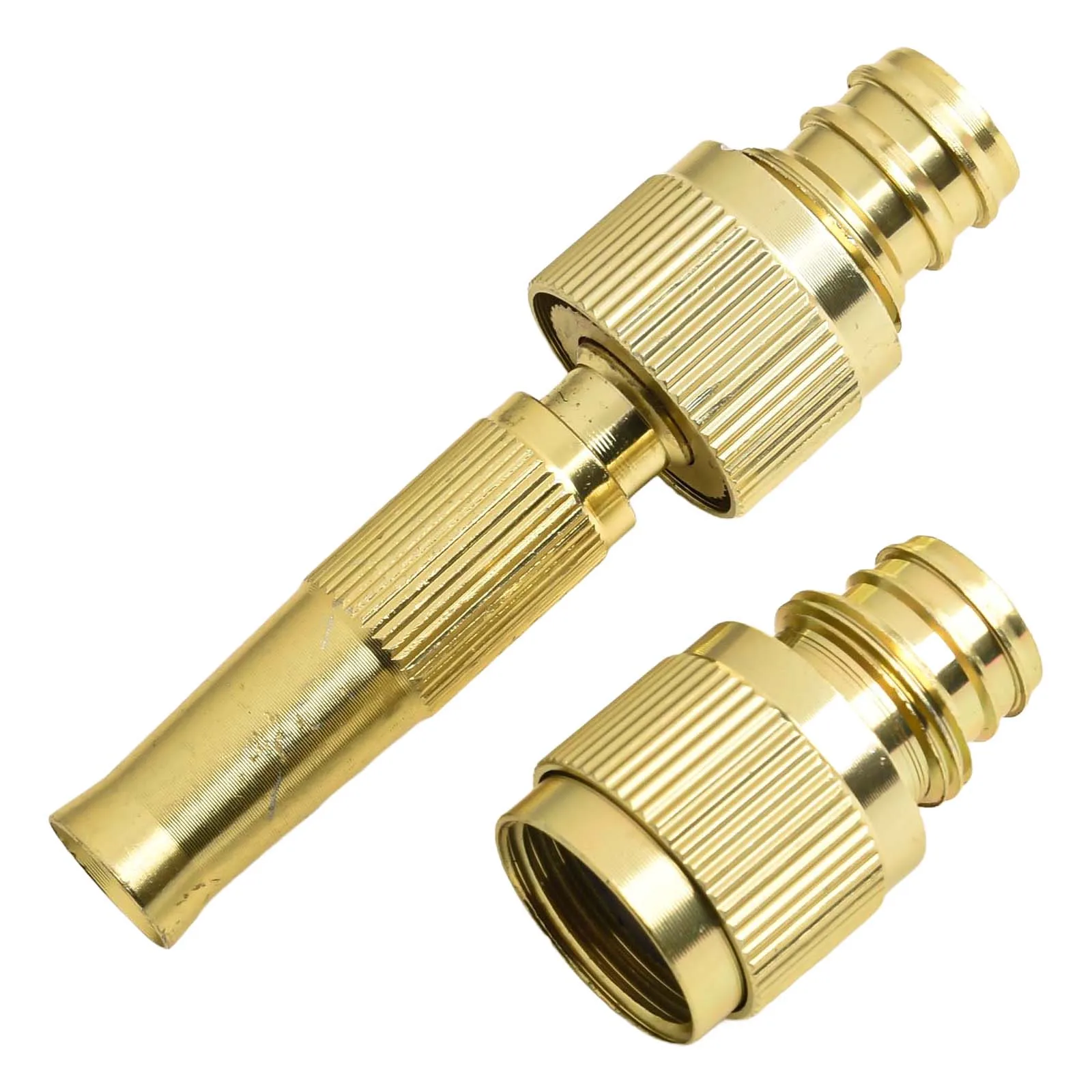 Sprayer Hose Nozzle G1 2 G3 4 Spray Nozzle Adjustable Aluminum Alloy Direct Injection Garden Gold High Pressure