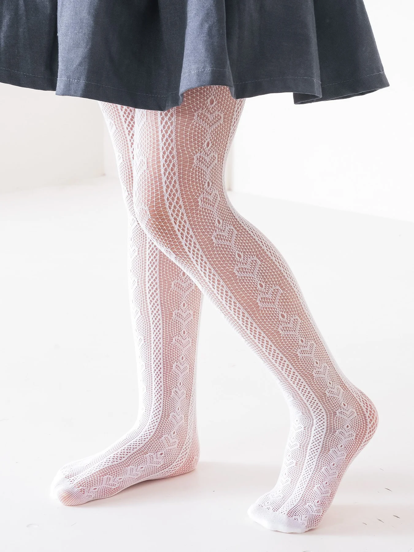 2 Paar dünne, atmungsaktive Strumpfhosen für Babys und Mädchen, Tanzstrümpfe, Socken für Kinder, Schule, Studenten, Uniformstrumpfhosen, Prinzessinnenstrumpfhosen – Detail 8