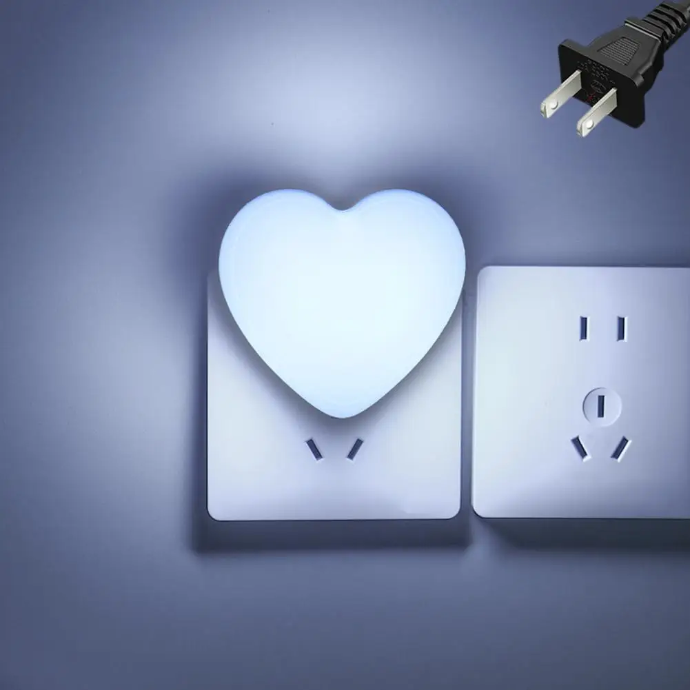 Night Lights, Heart Shape Nursery Nightlight w/ Light Sensors, Auto Dusk to Dawn Sensor, Soft Warm White, Ideal Nightlight