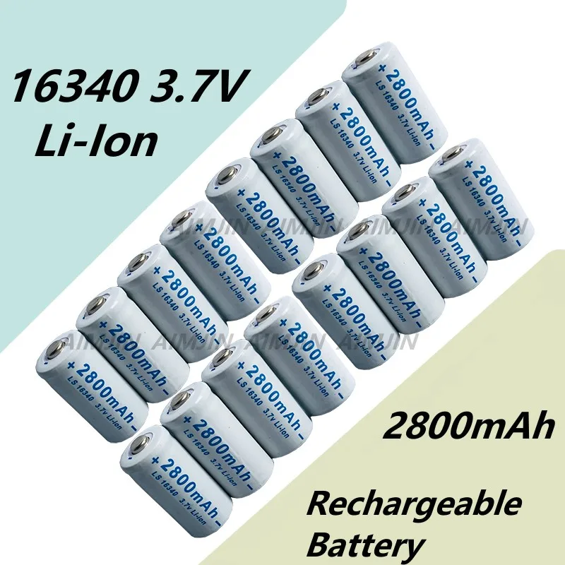 

2024 NEW CR123A RCR 123 ICR 16340 Battery 2800mAh 3.7V For Safety Camera Rechargeable Battery Lithium Ion L70