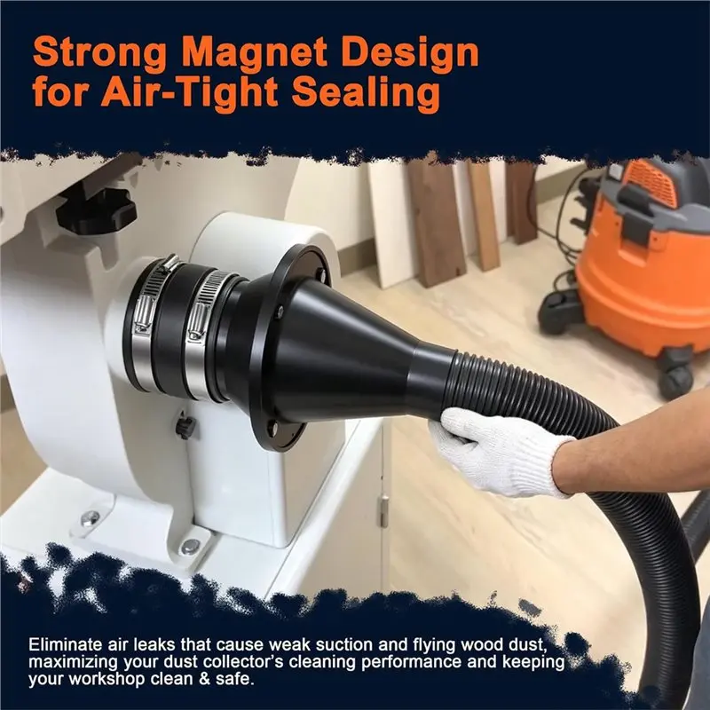 AS63-Dust Collector Kit For 2.5 Inch Hose- Magnetic Dust Collection Fittings 2-1/2