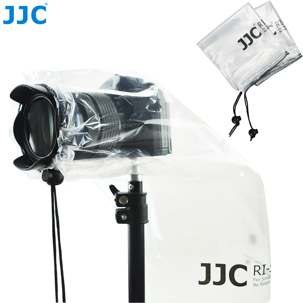 JJC 2 sztuki Wodoodporny Pokrowiec Przeciwdeszczowy na Aparat Ochrona Przed Deszczem do Canon Nikon Sony Panasonic DSLR Akcesoria Wodoodporne