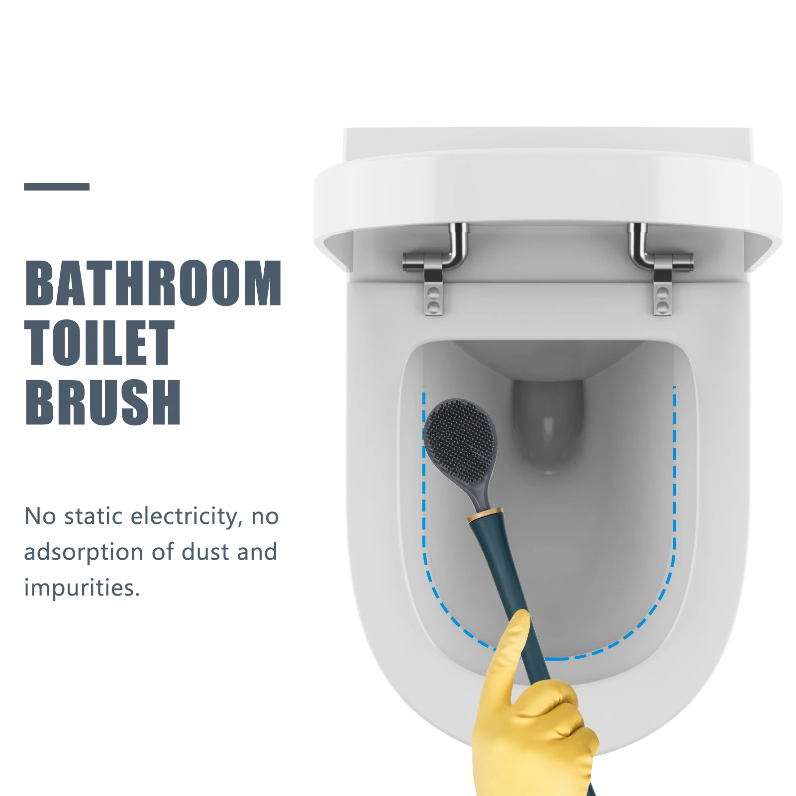 

Toilet Cleaning Brush Practical Anti-Slip Handle Multi-Functional Bathroom Home Hotel Office 1Pcs Sturdy Creative Design