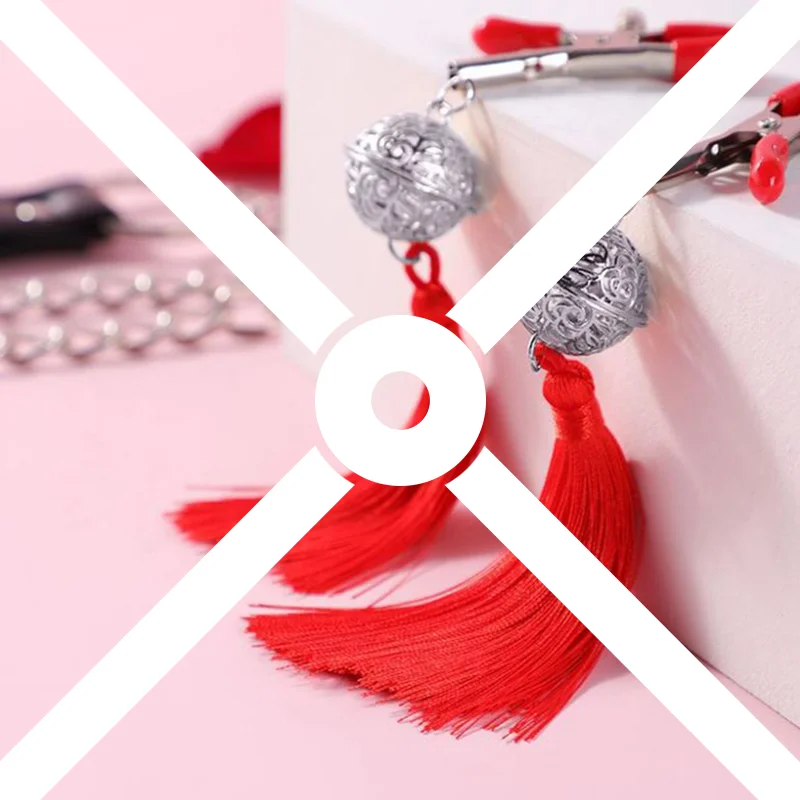 

【NEW】1 Pair Metal Bells Nipple Clamps With Tassel Nipple Ring Flirting Teasing Exotic Access Breast Enlargement