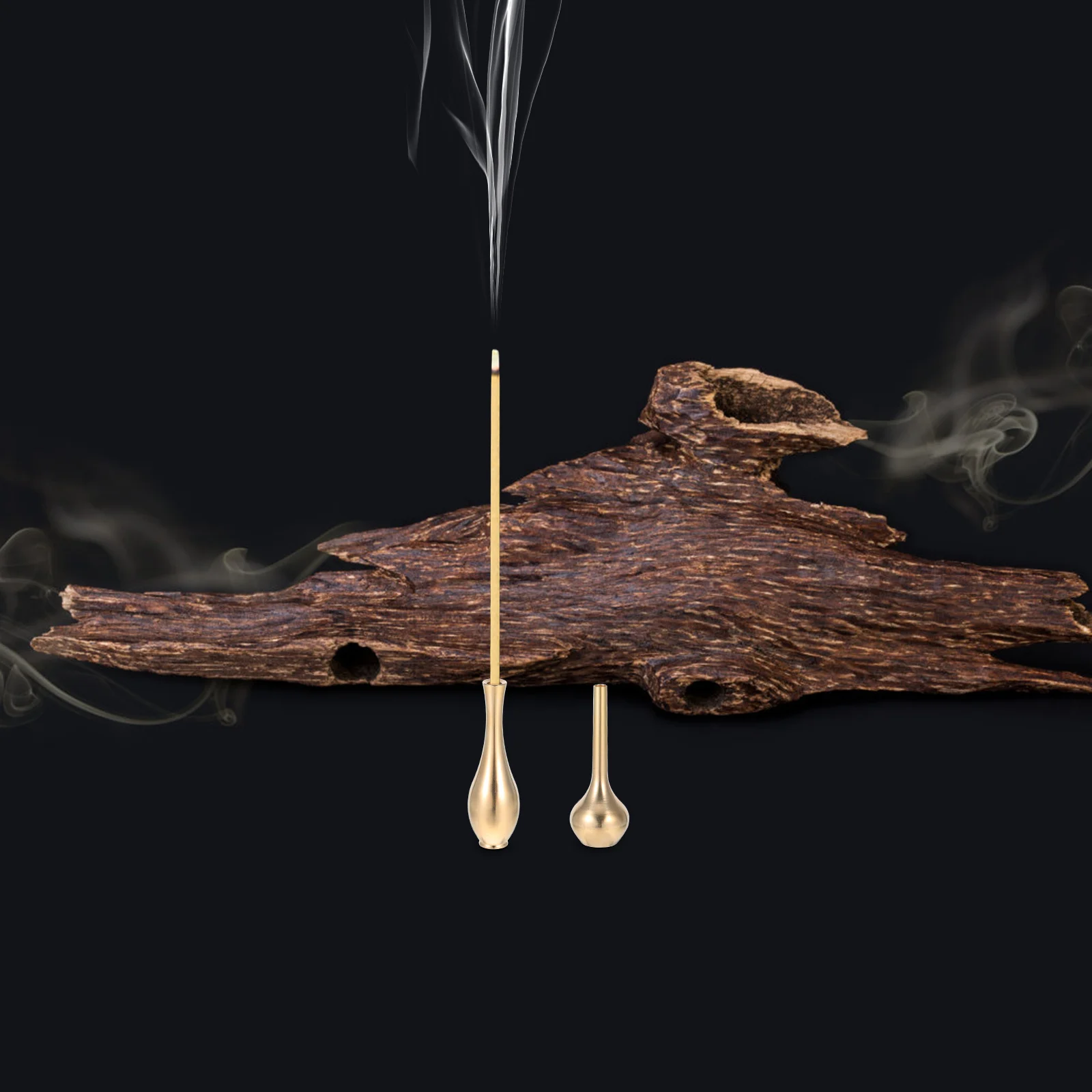 

2Pcs Miniature Brass Flower Vase Mini Incense Stick Holder Home Decoration Small Vase Ornaments Office Living Room