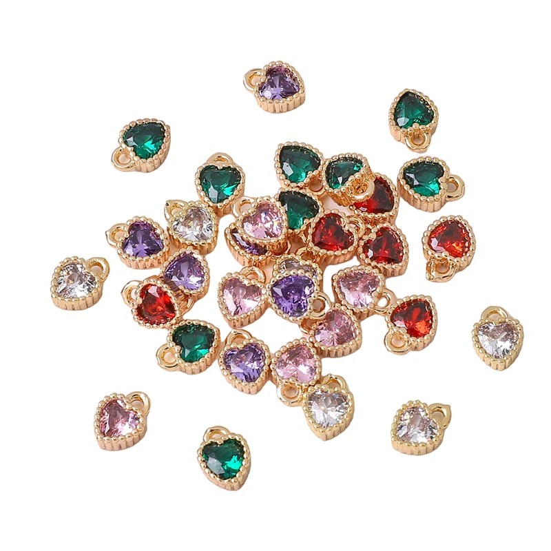 

5x7mm 14K Gold Plated Brass with Zircon Stone Exquisite Charm Pendant for Earring Bracelet Necklace Jewelry Making Findings