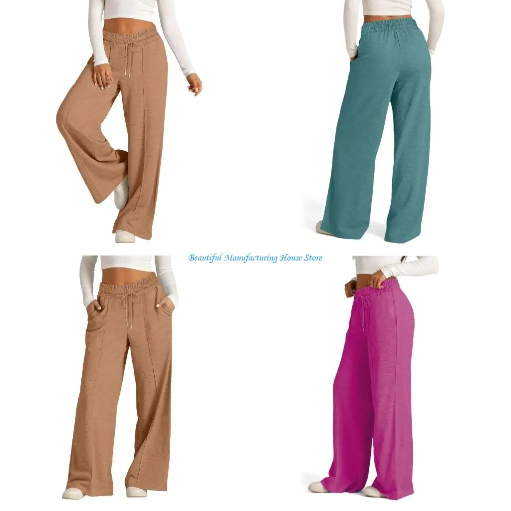 

E56A женские камуфляжные длинные брюки с высокой талией для йоги, эластичная дышащая ткань на шнурке для фитнеса и фитнеса