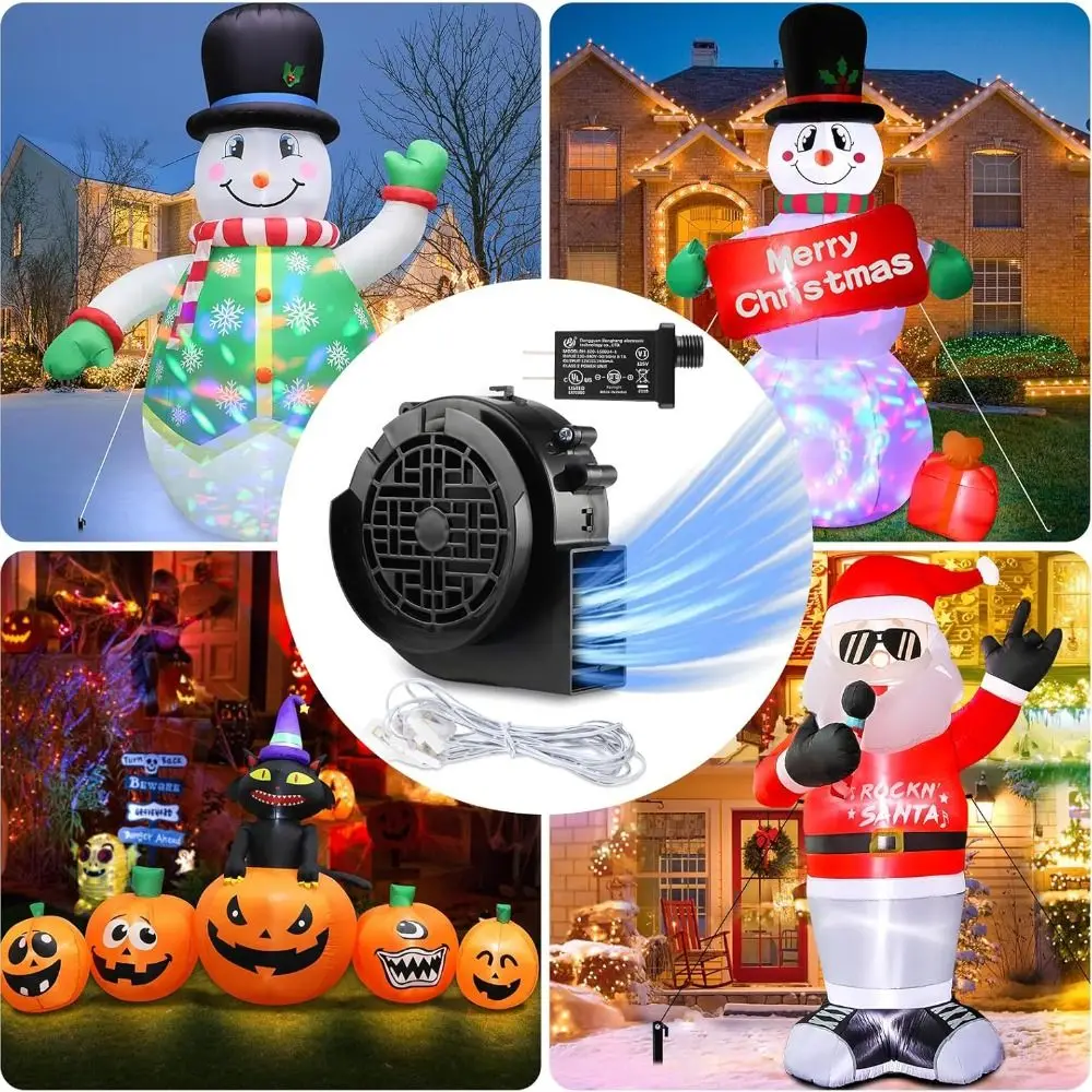 

Mini 12V 0.8A Inflatables Blower LED Light Strings High Power Air Blower Durable Univesal Blower Fan Holiday Display