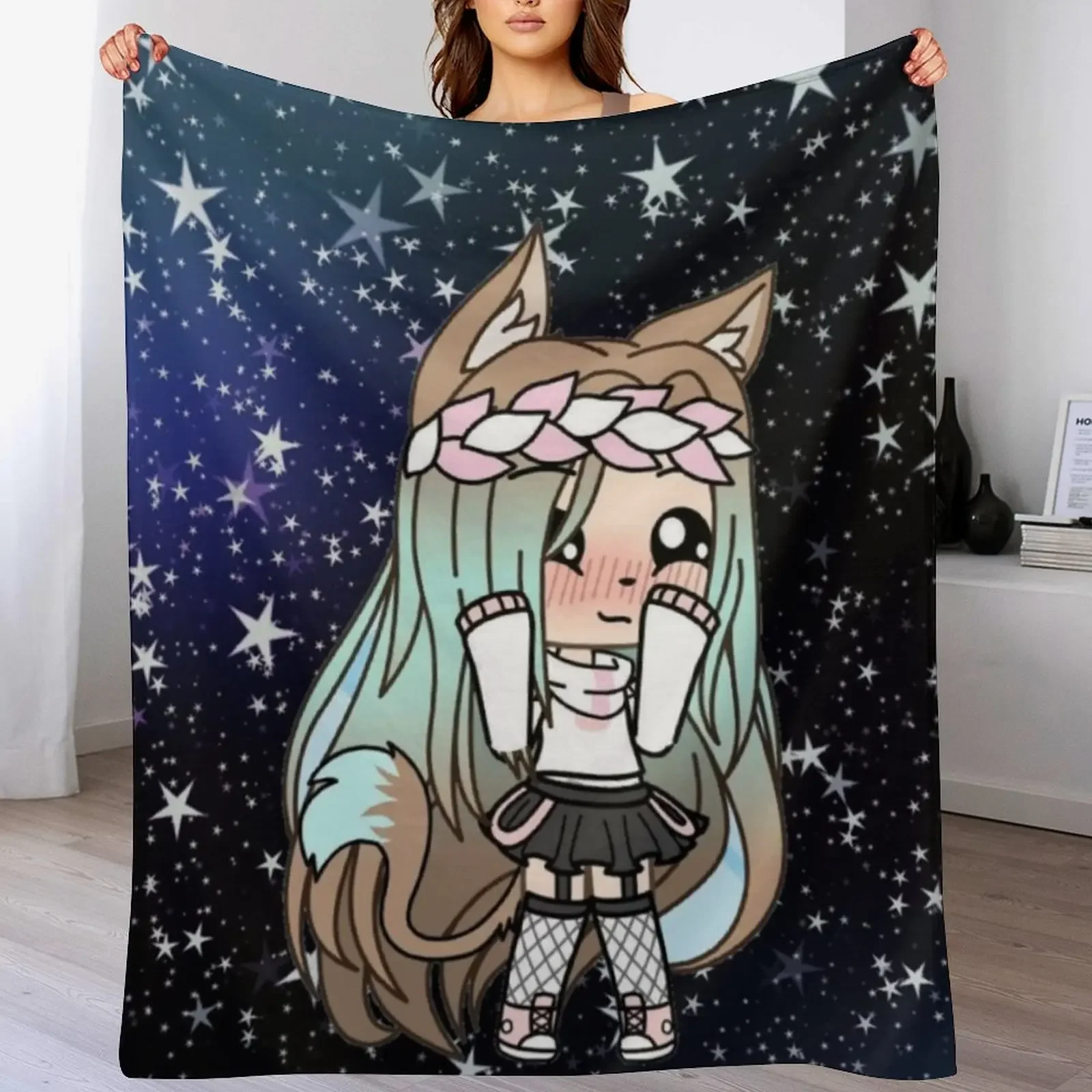 

Gacha life Throw Blanket Flannel Fleece Soft Warm Throw Blanket