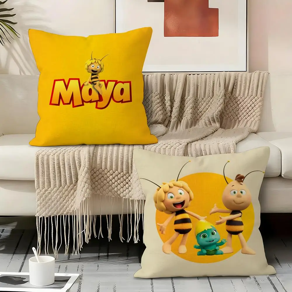 M-maya The Bee Cute Pillow Case Pillowcase, Double-sided Printed, Sofa Cushion, Bedroom Headboard Pillow