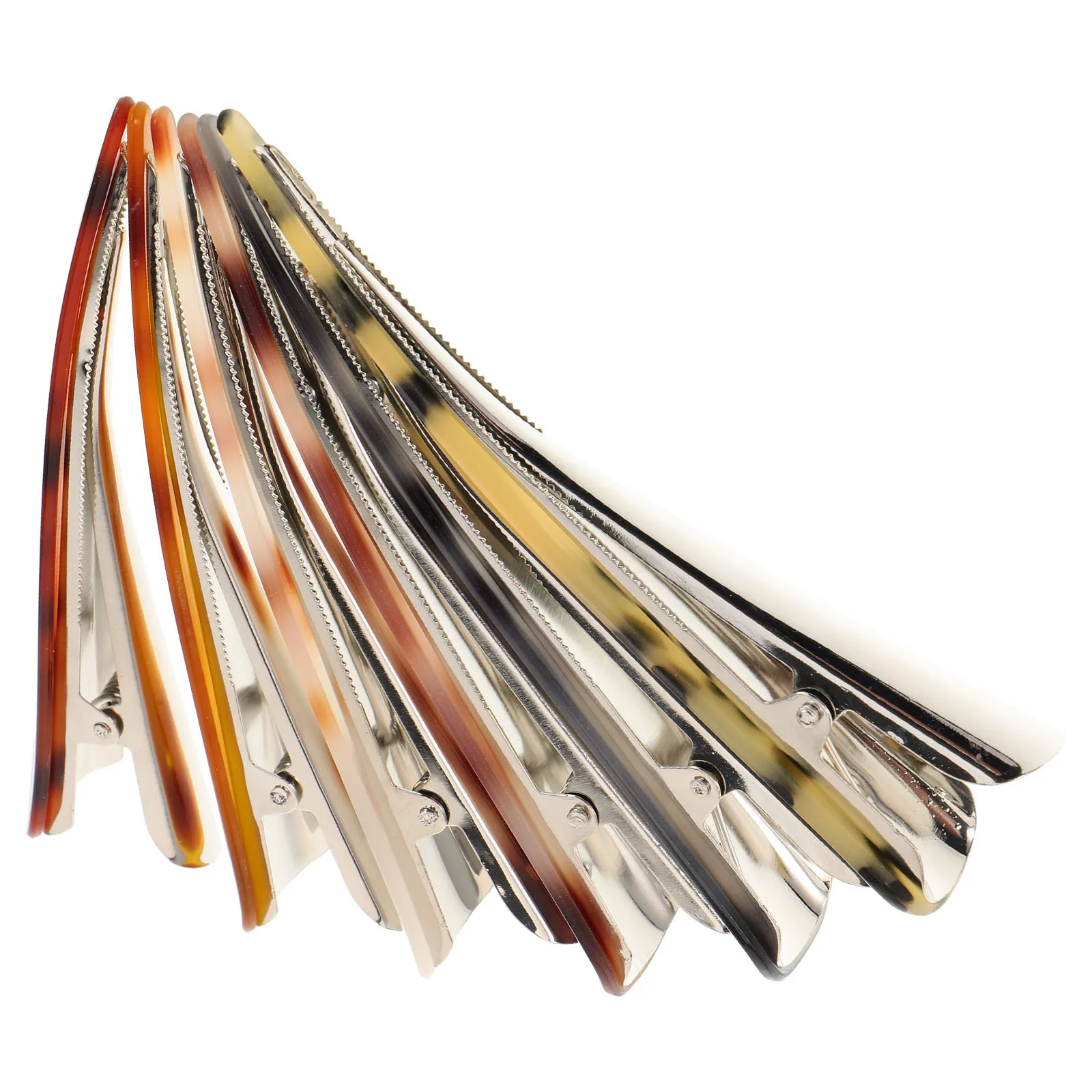 6 uds pinzas para el cabello de cuerno de buey horquilla de moda duradera pinza para el cabello decorativa acrílica grande pinzas para cola de caballo para mujeres colores mezclados