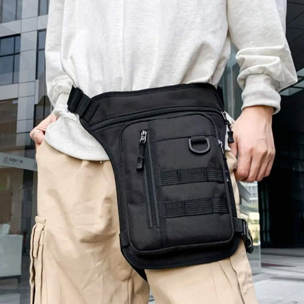 

Adjustable Strap Men Waist Bag Multi-layered Thickened Motorcycle Leg Bag Casual Wear-resistant Men Hip Bum Pack Fishing