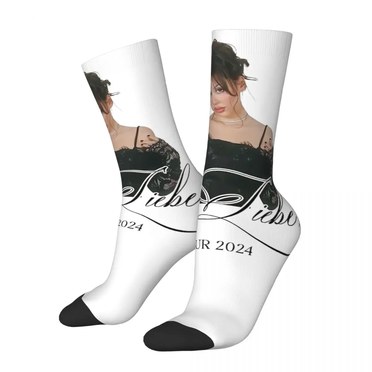 Retro Ayliva Liebe Tour 2024 Sports Socks Polyester Middle Tube Socks for Unisex Sweat Absorbing