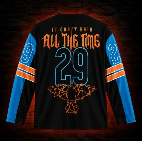 The Crow It Can't Rain All The Time Hockey Jersey Men Women Long Sleeve Gothic Movie Fan Uniform Unisex Streetwear Tops