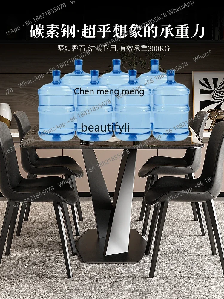 ss7304 ダイニングテーブルと椅子 ライトラグジュアリー 長方形 大理石天板 モダン シンプル スーパークリスタルストーン 高級スレートダイニングテーブル