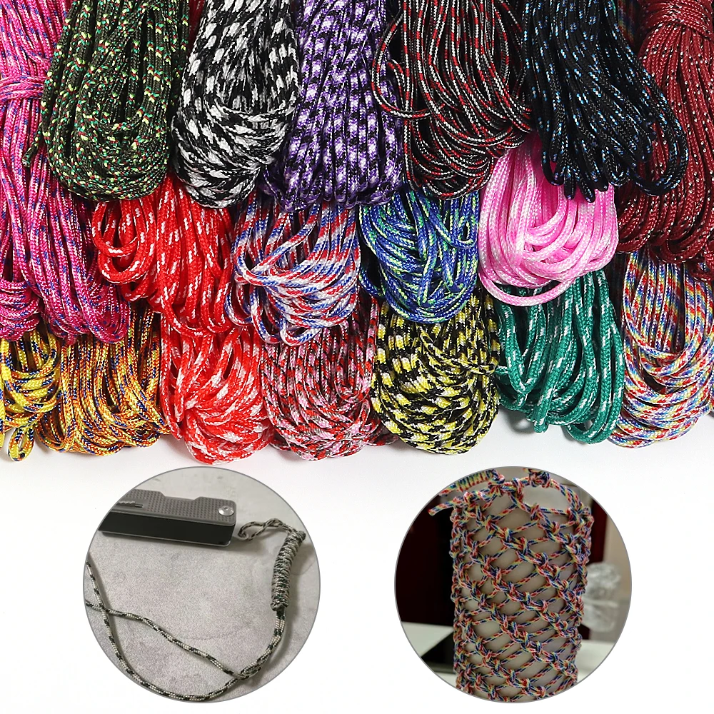 10 Yards 2 mm bunte gewebte Polyester-Schnur, multifunktionales Paracord für Outdoor-Wandern, Camping, Seil, DIY-Armband, Schlüsselanhänger – Detail 2