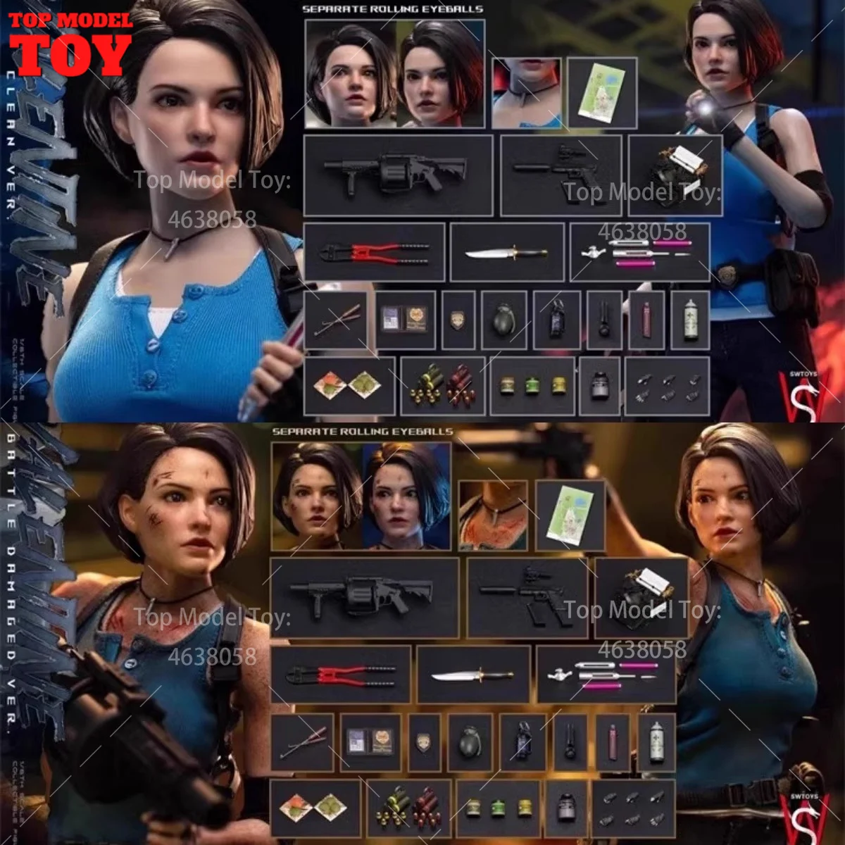 

SWTOYS FS072 FS073 1/6 обычная поврежденная фигурка куклы с подвижными глазами голова скульптура модель 12 дюймов женщина-солдат для коллекционирования