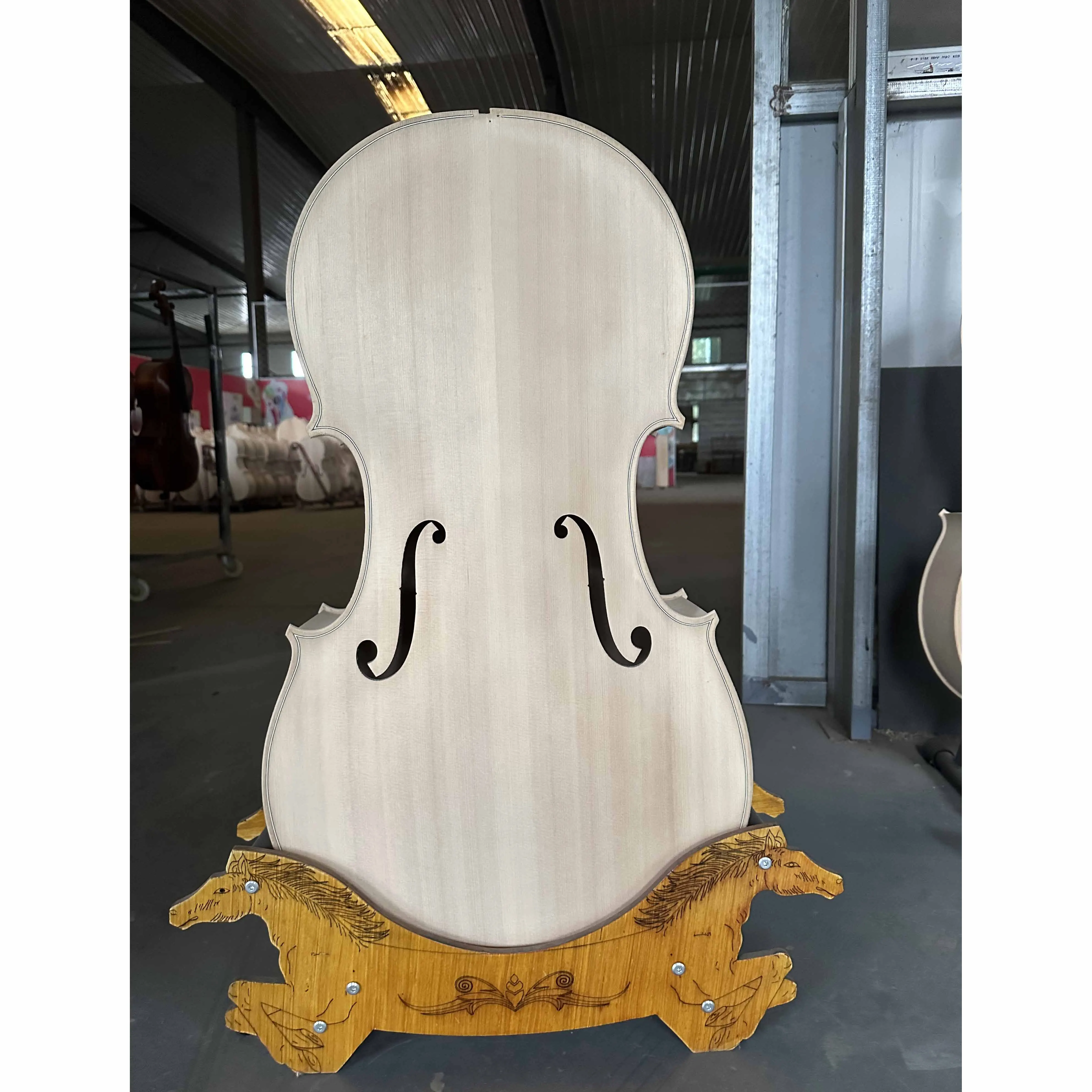 Inventory semi-finished solid wood cello, unfinished maple wood, unfinished, 4/4