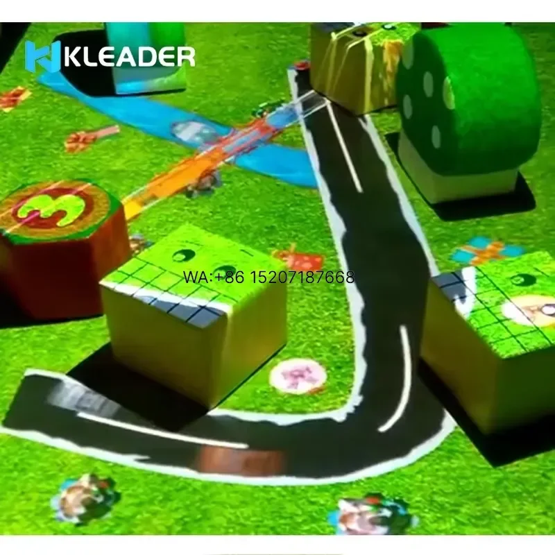 Wmwmnu 3D Interactive Game Table With Round for Kids Gesture Video Projection Gaming All-In-One Digital in