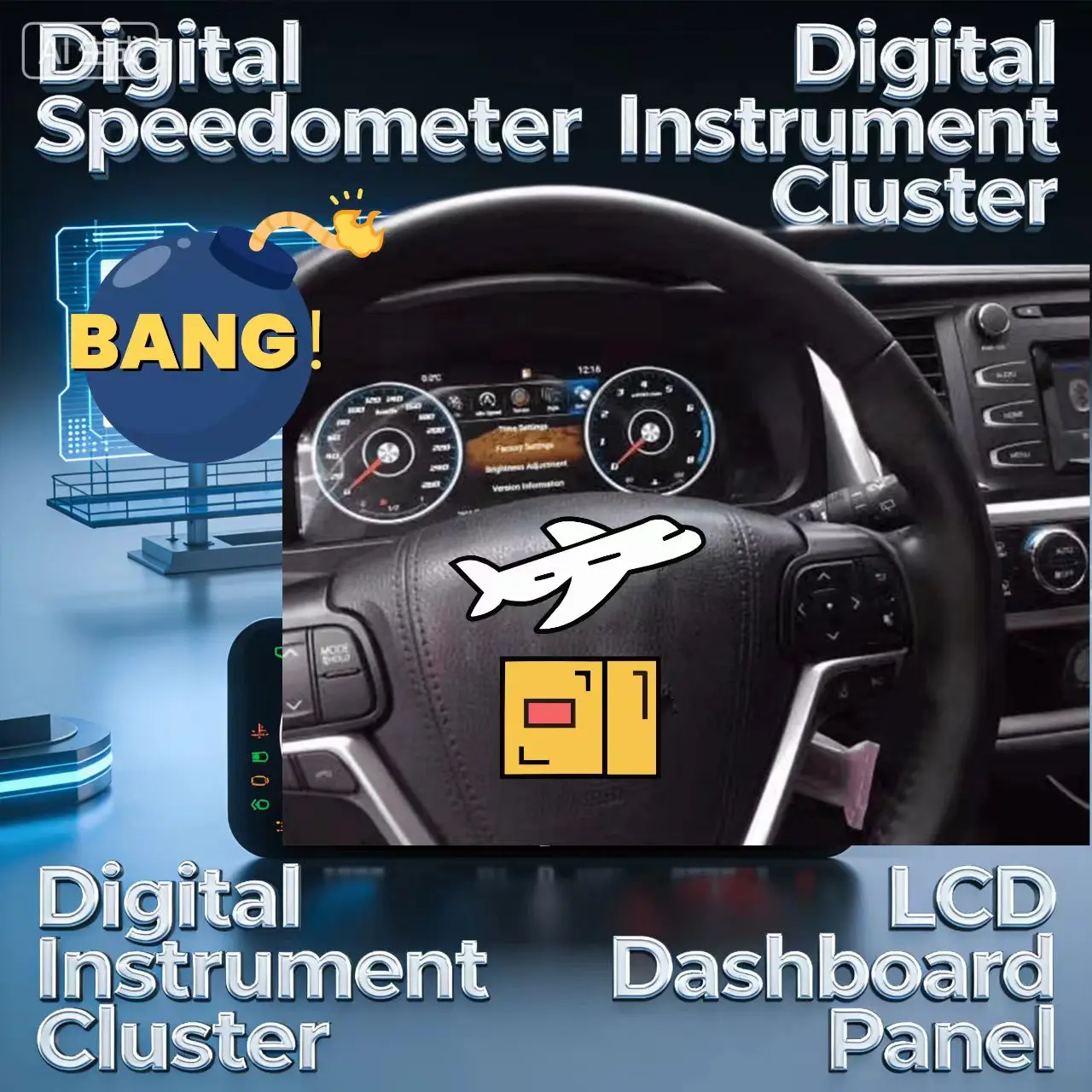 

12.3‘’ inch Digital Cluster Dashboard For TOYOTA Highlander 2015 2016 2017 2018 2019 Speedometer Screen Car LCD Instrument