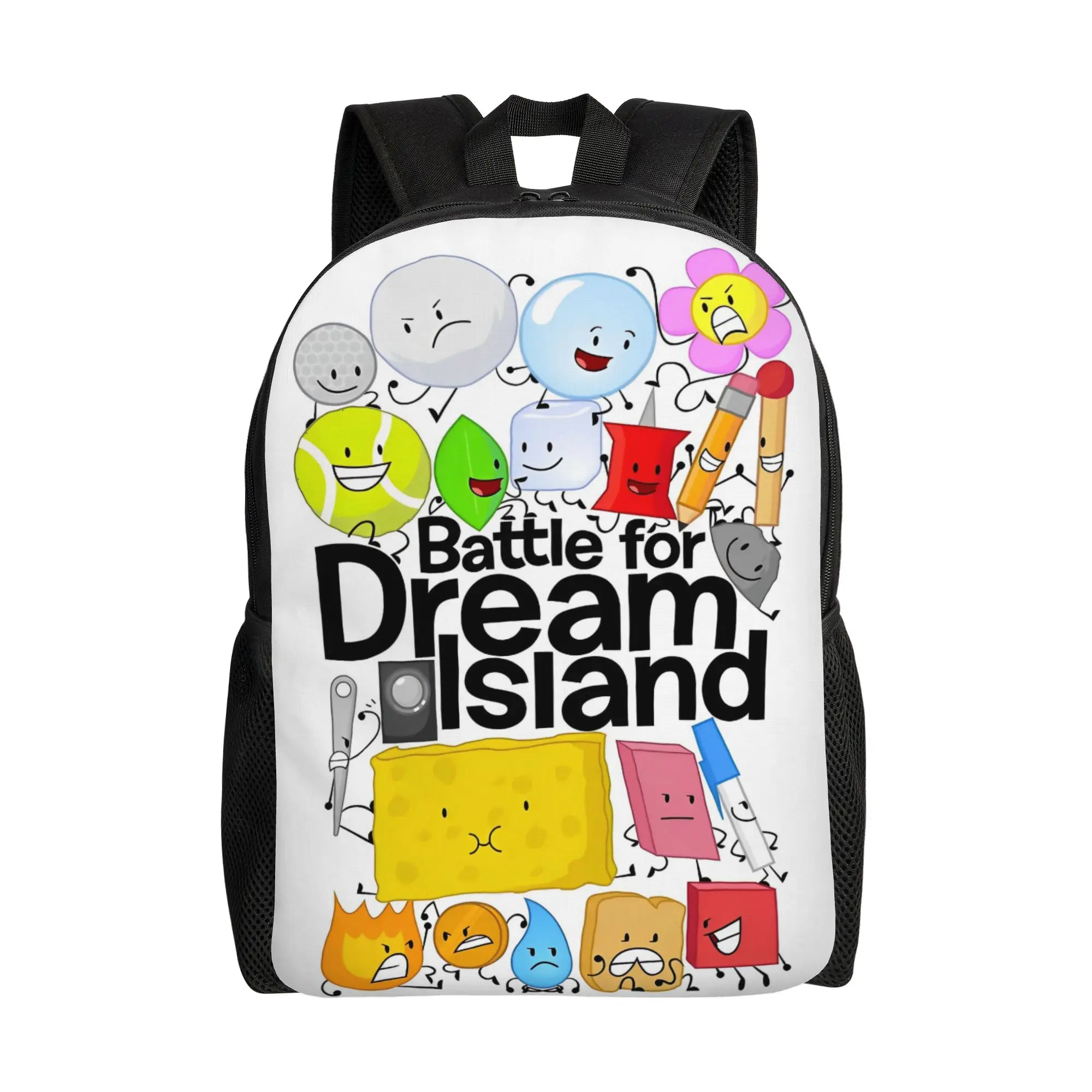 

Рюкзак Bfdi Battle for Dream Island для мужчин и женщин, стильный деловой рюкзак, холщовые сумки для ноутбуков с мультяшным принтом Inanimate Insanity, для активного отдыха