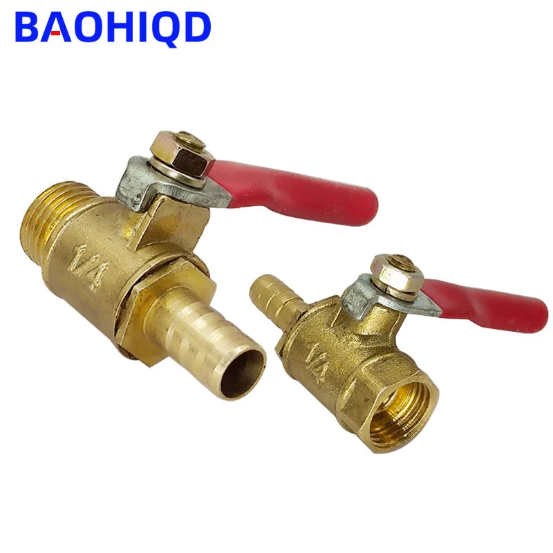 

Brass valve 6mm 8mm 10mm 12mm Hose Barb 1/8'' 1/4'' 1/2'' Male Barbed Thread Connector Joint Copper Pipe Fitting Coupler Adapter