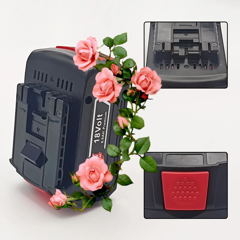 لبوش 18 فولت 6000 مللي أمبير وجع تأثير المطرقة أداة بطارية ليثيوم 6.0AH قابلة للشحن BAT609 ، BAT609G ، BAT618G ، BAT614 + شاحن #1