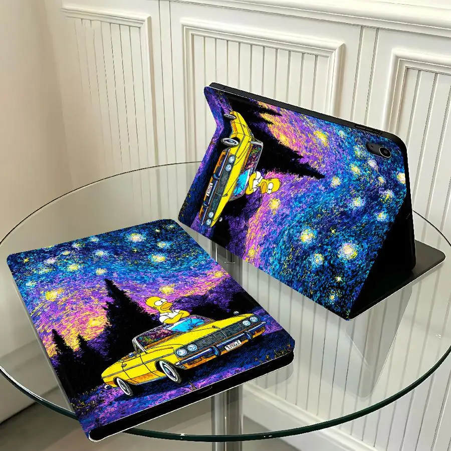 S-Simpsons Starry Space Case for Apple iPad Pro11 13 Air 11 13 M4 M3 M2 A16 2026 10th 7/8/9th With Pencil Holder