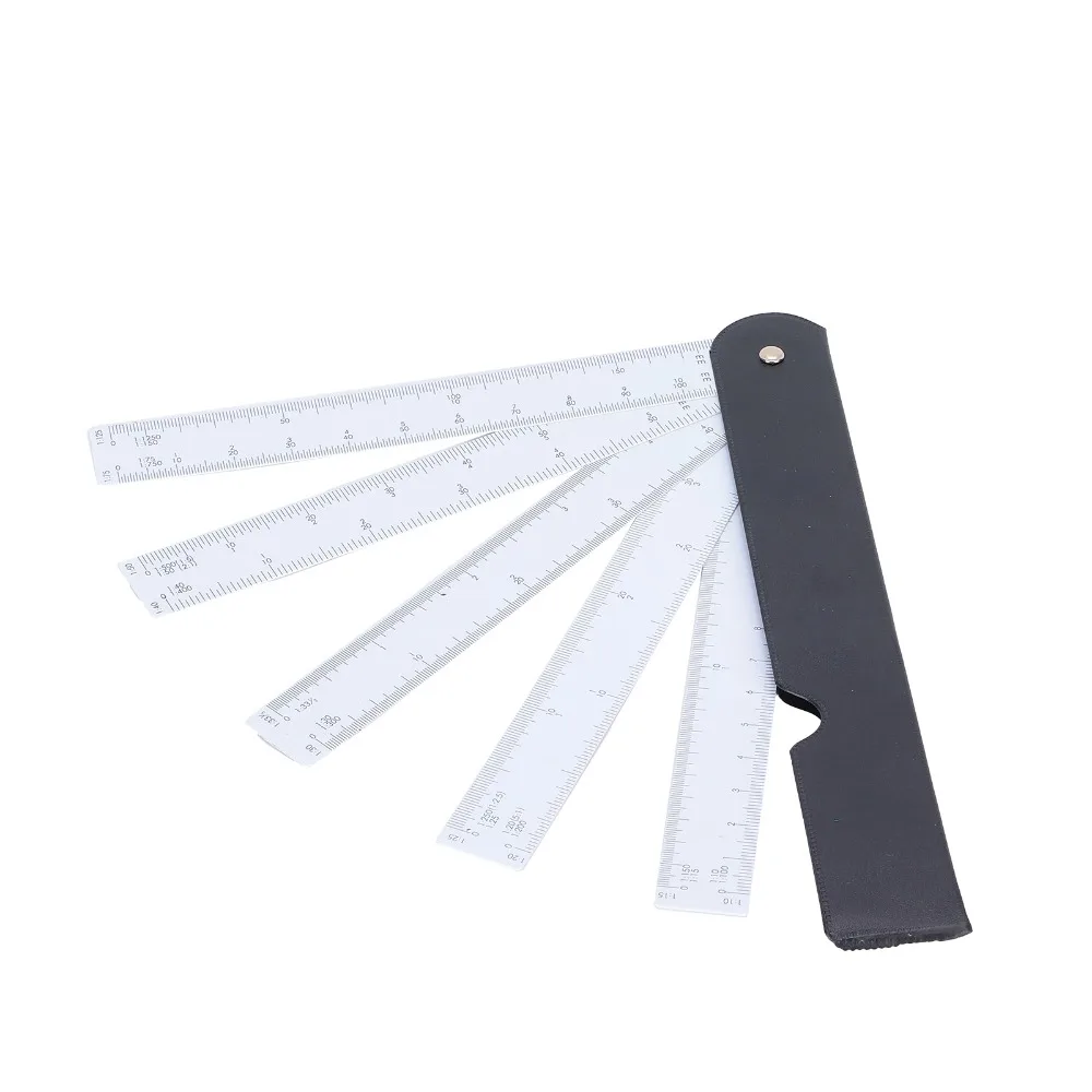 

Durable Plastic Scale Ruler Foldable Design Multi Ratio Fan Shaped Ruler Scale Tools Art Drawing