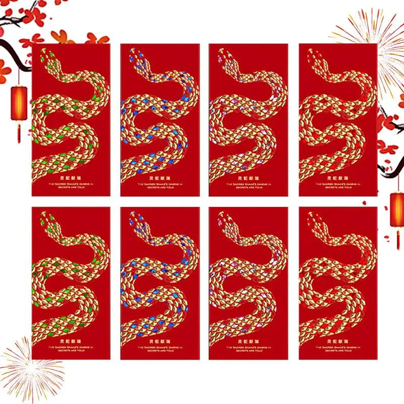 2025 Chinese Red Envelopes Year Of The Snake New Year Red Lucky Money Packets For Spring Festival Spiritual Snake Presents Ruili