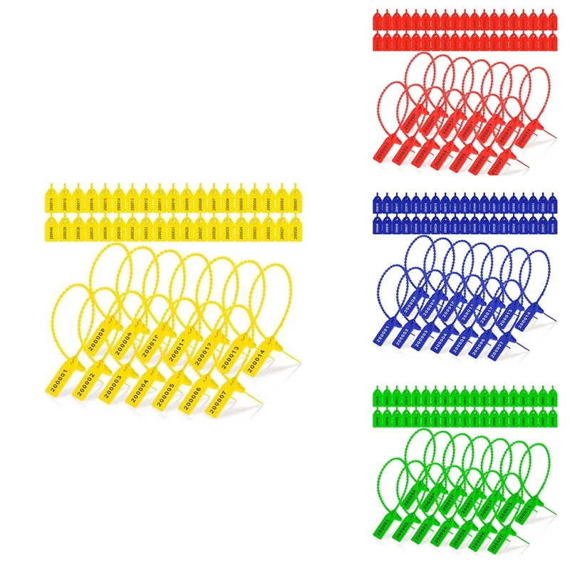 Etiqueta de extintor de incêndio selo número de segurança colar com zíper 250mm comprimento 2000 peças vermelho