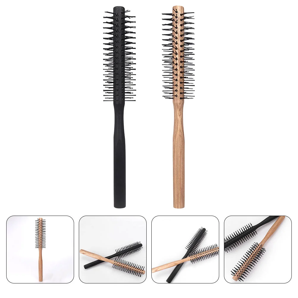 

2 Pcs Curly Hair Comb Miss Round Brush Straightener Nylon Wool Small Combs Styling